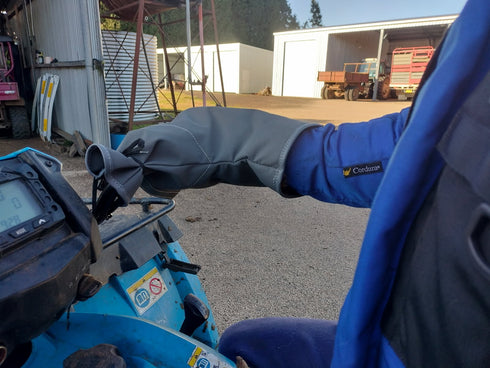 Love Handles! Possum fur lined motorcycle hand guards