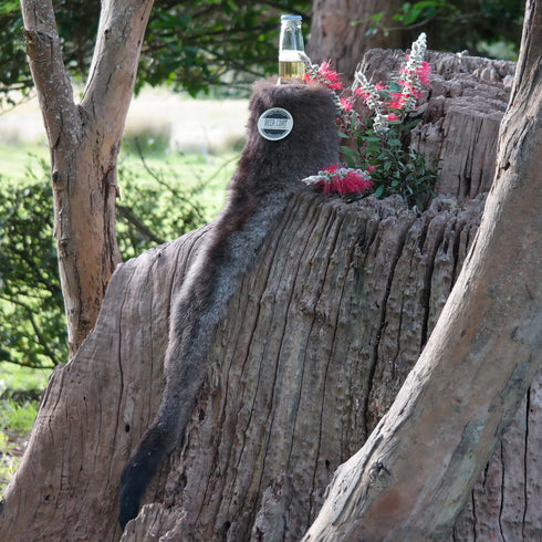 Beer Coat with Tail - Wallaby fur stubby holder